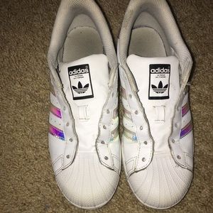 Holographic Adidas superstars